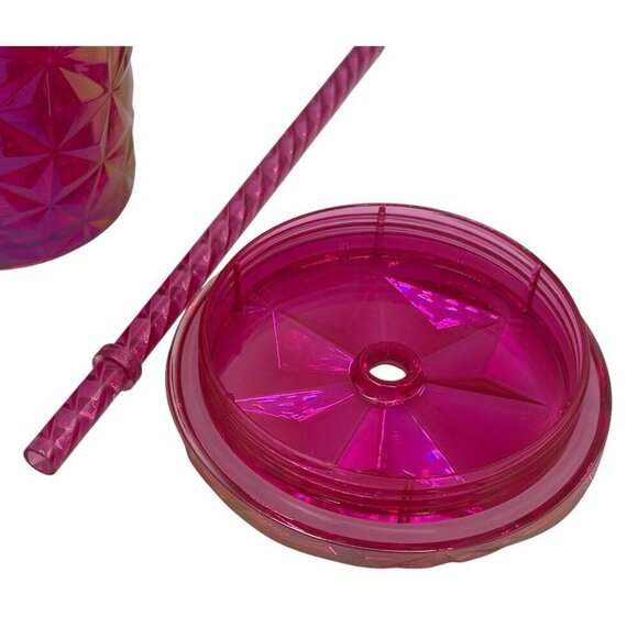 NEW Starbucks 2024 Summer Pink Red Diamond Prism Crystal 24 Oz Venti Tumbler - Picture 9 of 9